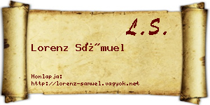 Lorenz Sámuel névjegykártya